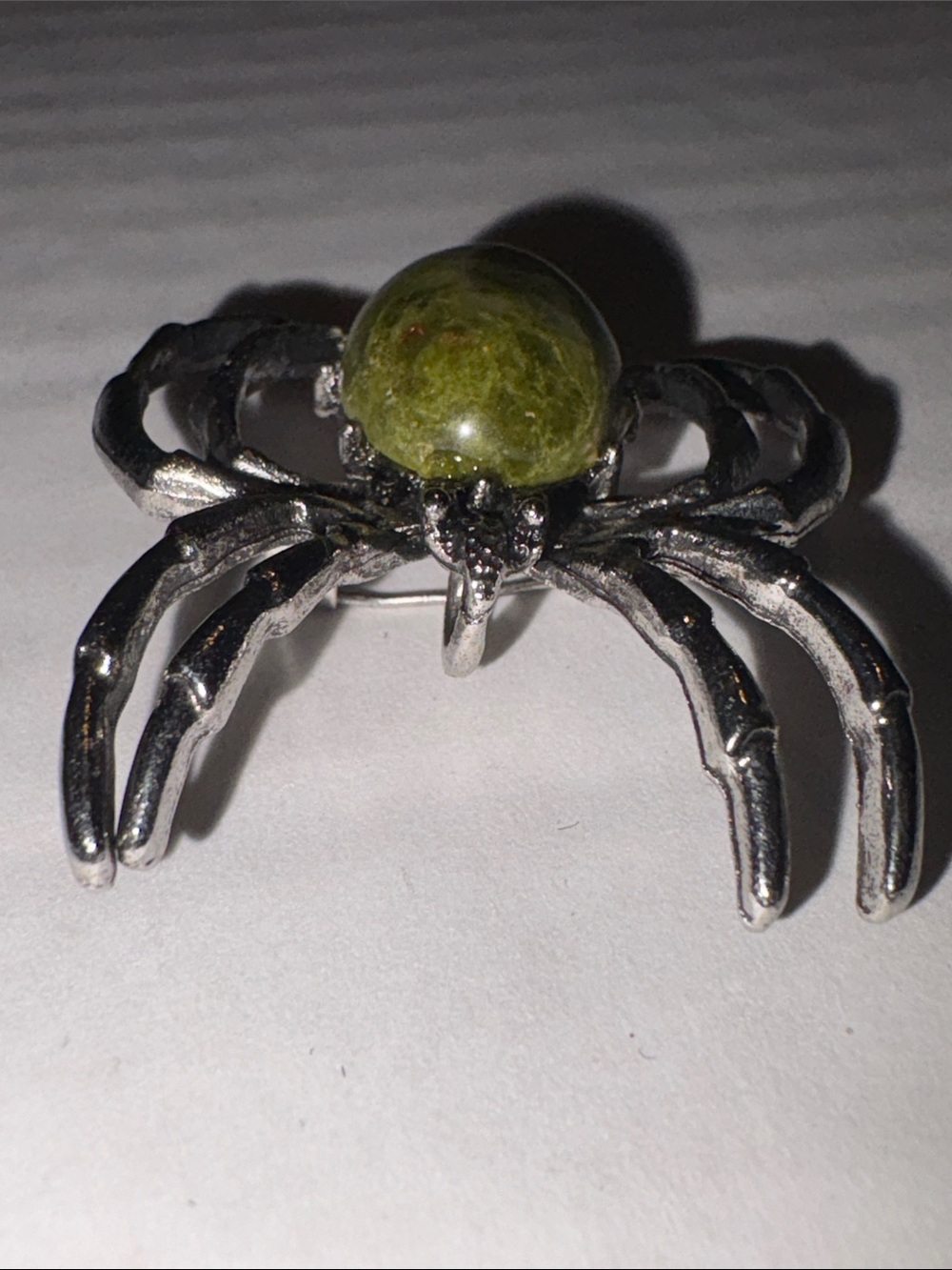 Unakite Jasper Spider Brooch
Silver-Tone Spider Pin Gemstone - Picture 3 of 5